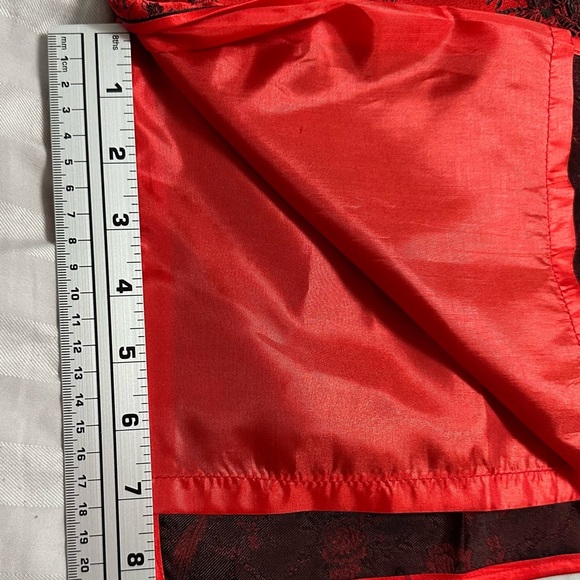Vintage 90's Style Y2K Cheongsam Chinese Red & Black Satin Dress 100% Silk - Picture 14 of 16